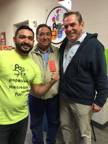 Image of Lorenzo and Carlos Alvarez from Pop Fizz with Dr. Fedio