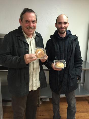 Image of Shimon Kramer from Shimon's Knishery and Bakery with Dr. Fedio